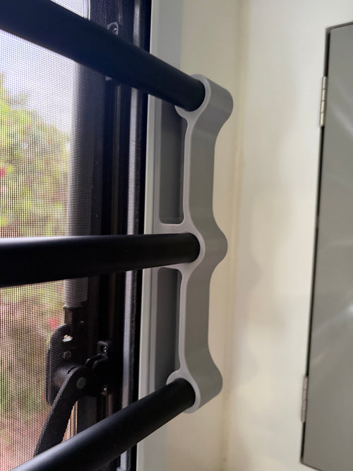 Caravan blind protector close-up
