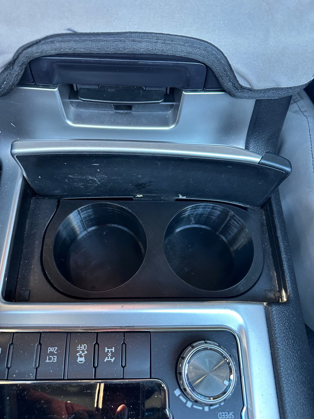 Black PETG 200 Series cup holder insert with two 80 mm openings